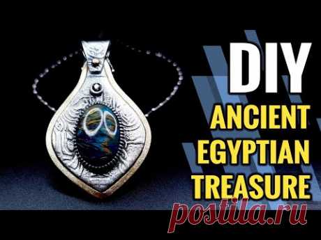 How to make a beautiful pendant with Egypt’s ornaments out of polymer clay! DIY jewelry project!