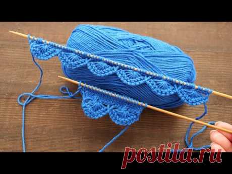 Декоративный наборный край спицами 💦 Decorative knitting edge 🌎 - YouTube