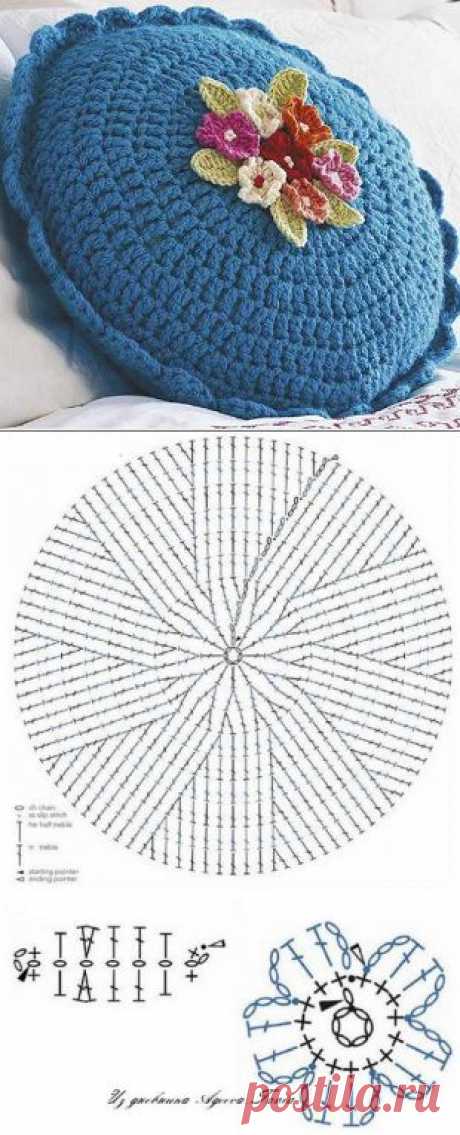 Вязание круглой подушки