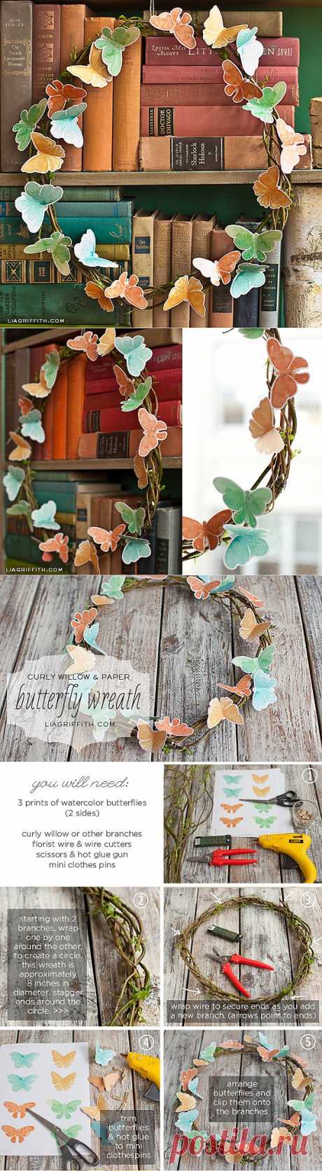 Make A Paper Butterfly Wreath | Lia Griffith