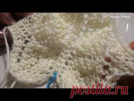 Вязание / ШАЛЬ / Угол 1 - 2 / 1 - 32 ряды / Knitting / SHAWL / Angle 1 - 2 / 1-32 ranks — Яндекс.Видео