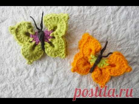 Объемная бабочка Volumetric butterfly crochet