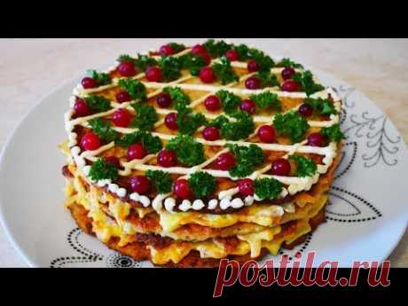 ИДЕАЛЬНАЯ ЗАКУСКА рецепт КУРИНОГО торта СЫТНО и очень ВКУСНО!!!