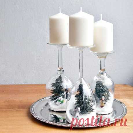 Ƹ̴Ӂ̴Ʒ DIY : des bougeoirs de Noël avec des verres à pieds Ƹ̴Ӂ̴Ʒ - Floriane Lemarié