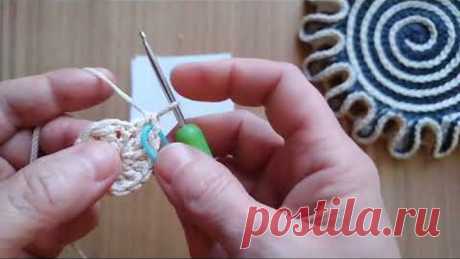 ⚡️Зигзаг салфетка ● вязание крючком ● красивый край салфетки ● вязание из шнура