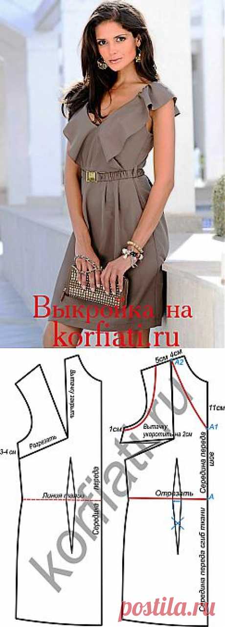 Выкройка простого летнего платья из шелка от Анастасии Корфиати