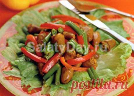 Салат из куриных сердечек - сытно, вкусно и красиво: рецепт с фото и видео