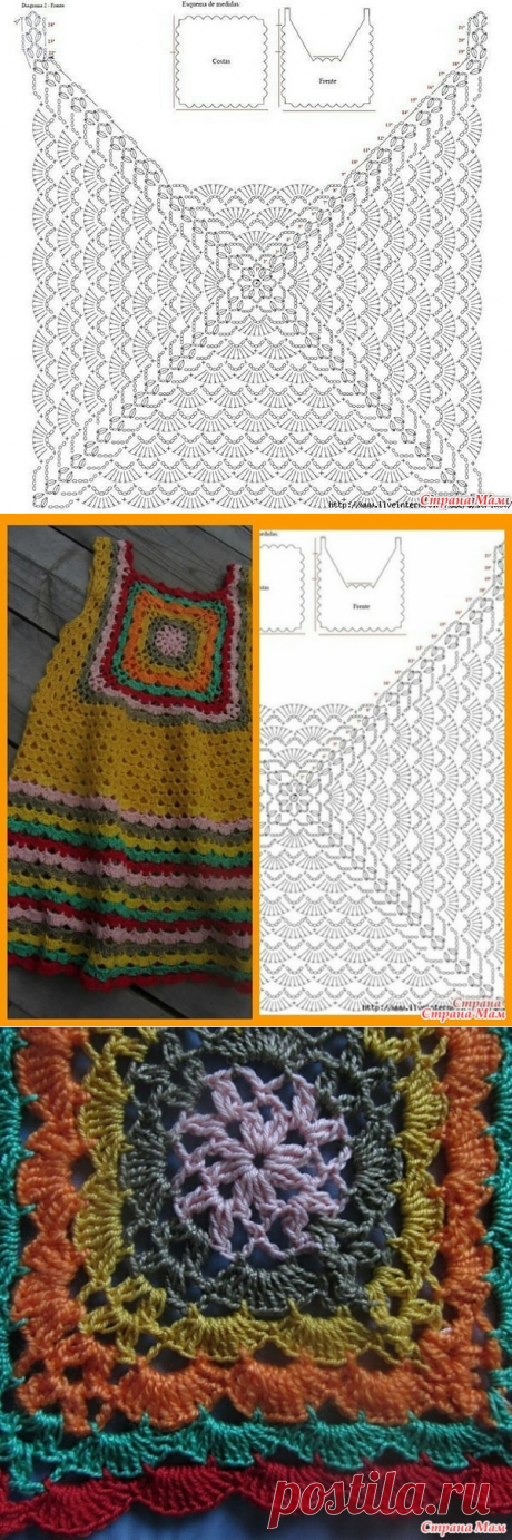 Платье-сарафан крючком для девочки - Вязание - Страна Мам