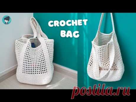 🧶Amazing DIY Crochet Bag | Crochet Bucket Tote Bag | Super Easy Crochet Net Bag | ViVi Berry Crochet