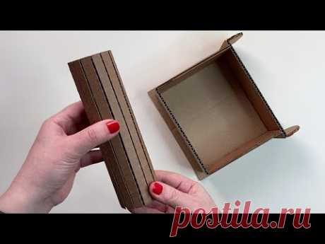 DIY Beautiful box from cardboard - YouTube