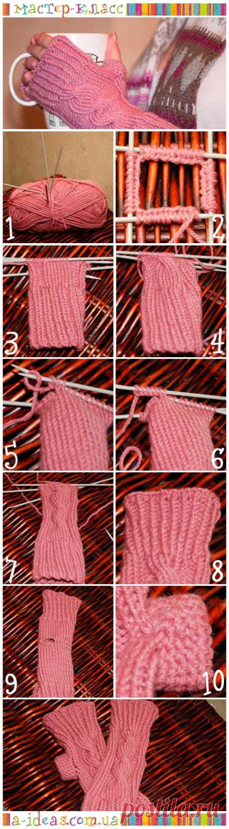 вязаные митенки спицами - Блог Одной Мамы
