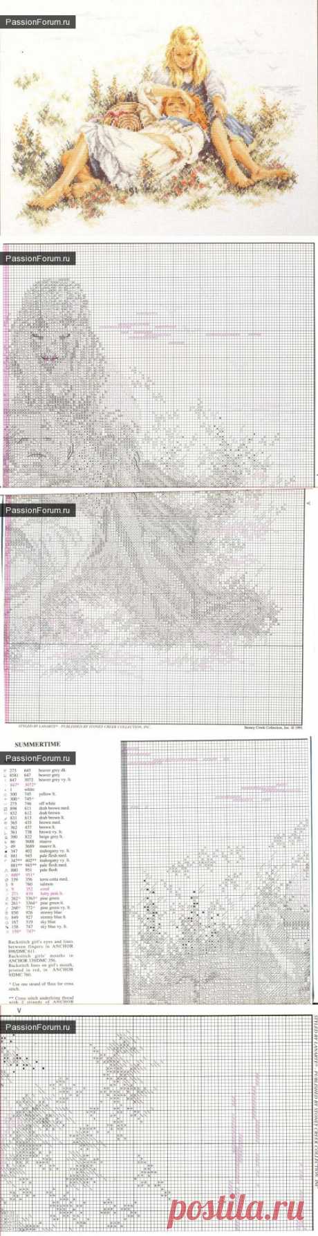 девочки на поле / Схемы вышивки крестиком / PassionForum - мастер-классы по рукоделию