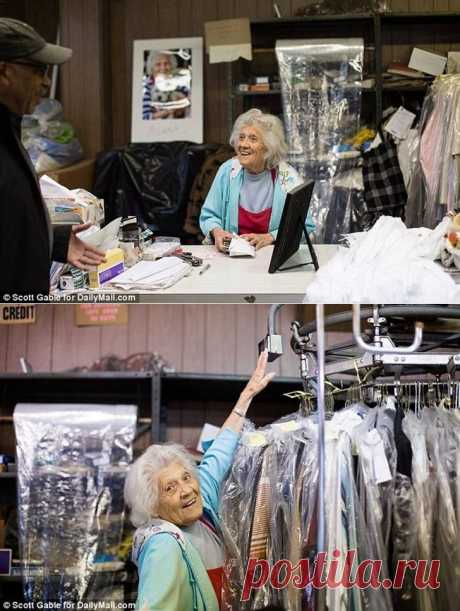 Эта 100-летняя женщина по-прежнему работает в прачечной 11 часов в день