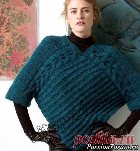 Вязание пуловера пончо | Вязание для женщин спицами. Схемы вязания спицами