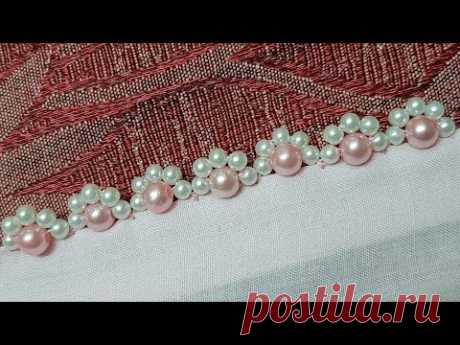 Pearl Lace Edge | Bead Border Design (Hand Embroidery Work)