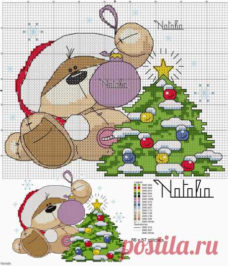 Cross Stitch Craze: Fizzy Moon Bear - Christmas - Free Patterns