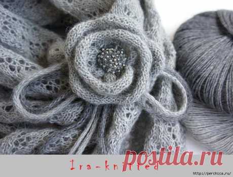 Цветы спицами от ira knittedwear - мк