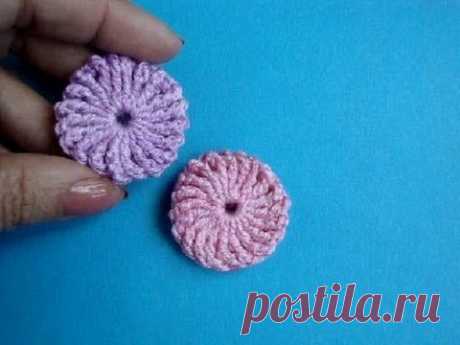 Колёсико Crochet ring pattern Урок вязания крючком 308 Crochet button