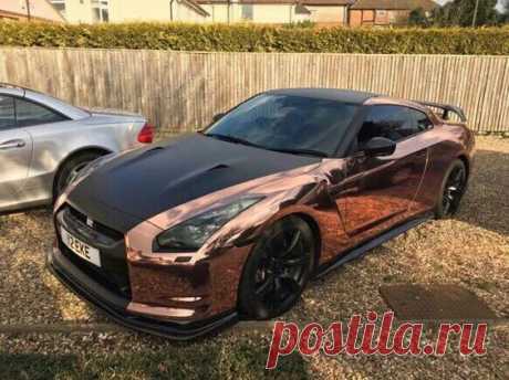 Rose Gold And Black Nissan GTR