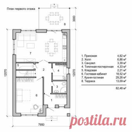 Проект двухэтажного дома 137 м2 8х12 метров - Новация 165