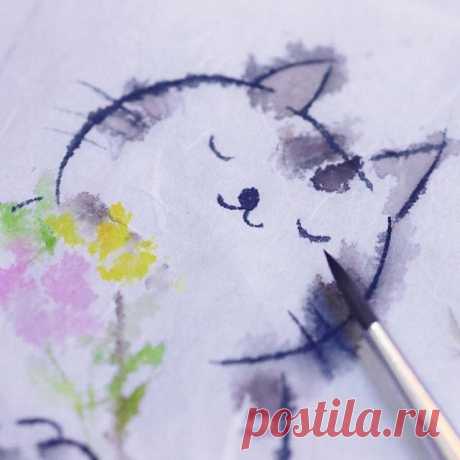 Paint sometimes 🎨😊
.
.
.
.
.
.
#embroidery #embroideryart #embroiderypattern  #handmade #craft  #faitmain  #水墨 #水彩  #絵描き #embroideryhoop #stitching #hoopart #art #handembroidery #flower #cat #kitten #ネコ 猫 #animal #catlover #painting #drawing #watercolor