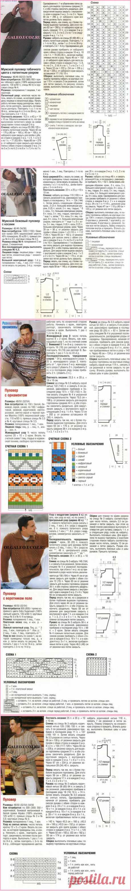 Вязание спицами узоры и схемы - Вязать пуловер для мужчин