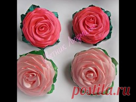 Роза канзаши мастер класс \ Rose kanzashi master class\DIY