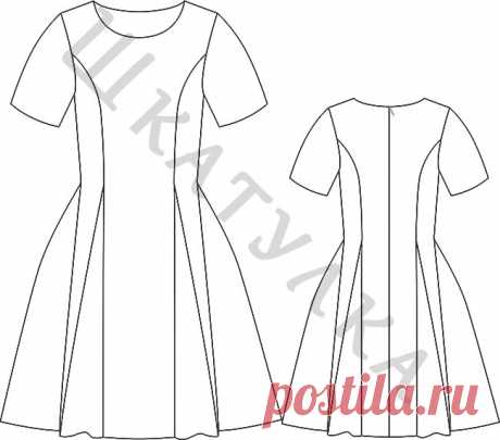 Выкройка расклешенного платья для девочки KD241219 | Шкатулка