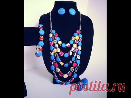 DIY African print fabric button necklace tutorial