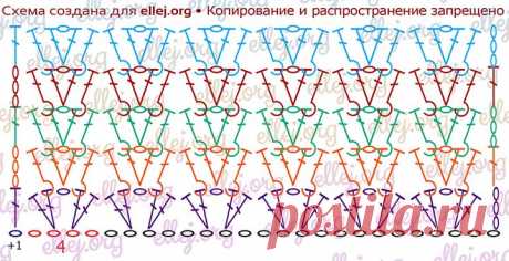 Двусторонний рельефный узор Желтое Море • Вязание крючком от Елены Кожухарь