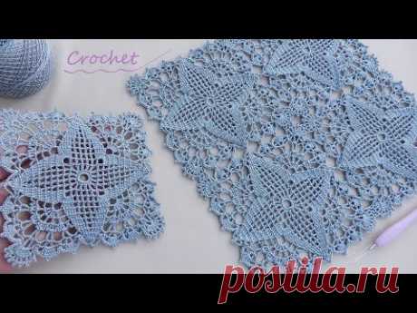 Ажурный КВАДРАТНЫЙ МОТИВ вязание крючком МК🧶Easy Crochet square motifs pattern for beginners🧶