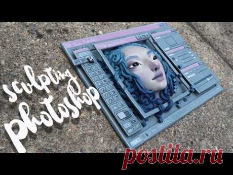 Как лепить лицо в фотошопе | 3D-скульптура покадровой с использованием полимерной глины - YouTube