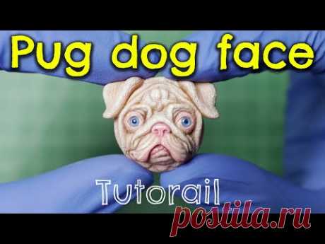 Making Polymer Clay Pug Dog Face Sculpture