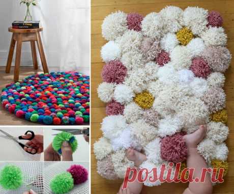 DIY Pom Pom Rug - Million Ideas Club How stunning do these pom pom rugs look.  You can make them in all your favorite colors including neutrals or brighter colors.  You can also use them for all sorts of purposes.  Check out the great ideas now! Click HERE For The Tutorial via ‘Say Yes’  Click HERE For The Tutorial Via ‘That’s What Che Said’ (Visited …