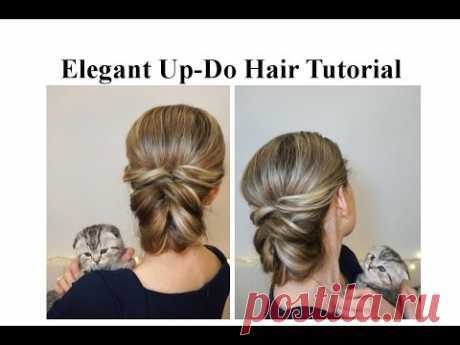 Повседневная прическа с резинками ♥ Деловая прическа ♥ Elegant Up-Do Hair Tutorial - YouTube