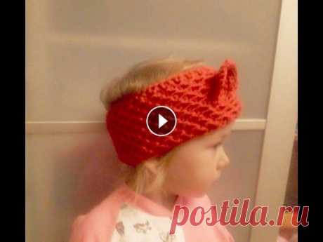 Повязка на голову спицами, повязка с ушками_Headband knitting #вязаниеспицами #повязканаголову В этом видеоуроке я предлагаю Вам связать со мной повязку на голову спицами. Кошачьи ушки связаны крючком, простыми столбиками без накида. Данная повя...