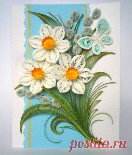 Refined Spring Quilling Card Quilling Card by QuillyVicky