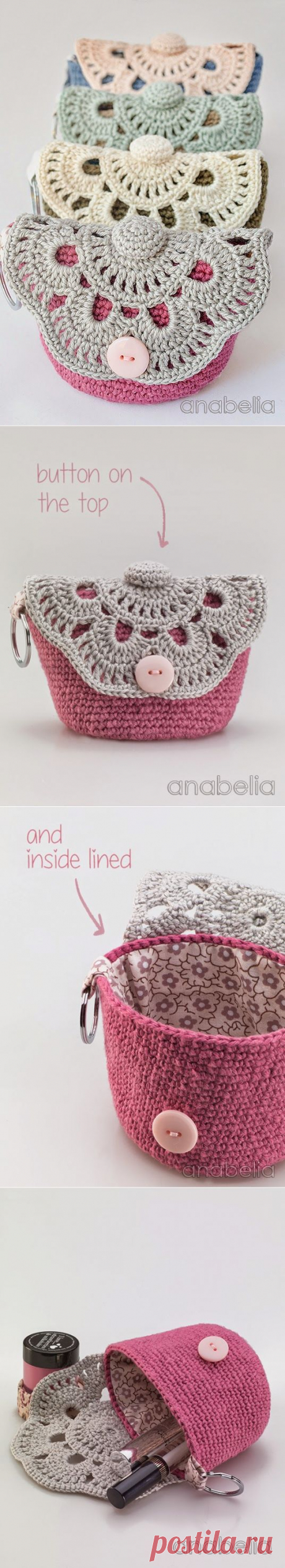 Anabelia craft design: DIY: MakeUp crochet pouches