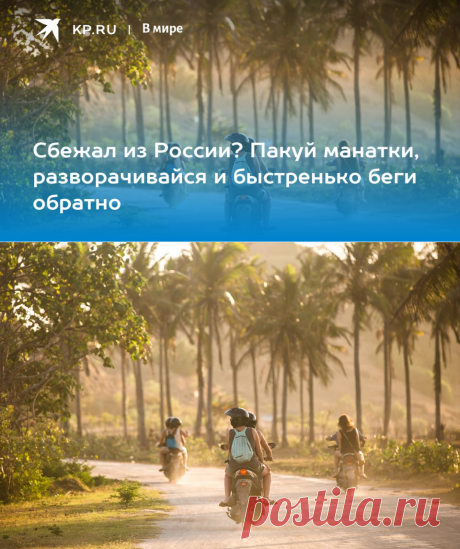 2023-Сбежал из России? Пакуй манатки, разворачивайся и быстренько беги обратно - KP.RU