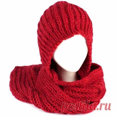 Вяжем капюшон-шарф спицами - FB.ru