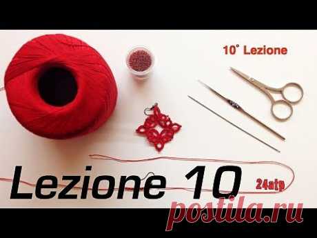 Chiacchierino Ad Ago - 10˚ Lezione Orecchino a Rombo Bijoux - Tutorial Come Fare Tatting - YouTube