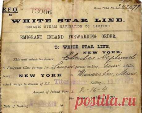 Крайне редкий артефакт – пассажирский билет на «Титаник»