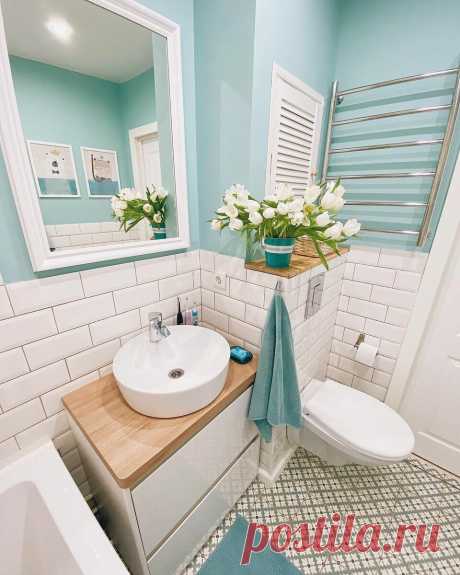 Как ванная стала любимой комнатой в квартире: восхитительный ремонт санузла 3,8 м² недорого | INMYROOM | Яндекс Дзен