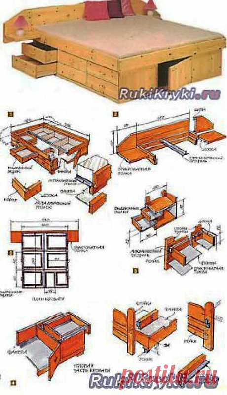 Кровать с ящиками