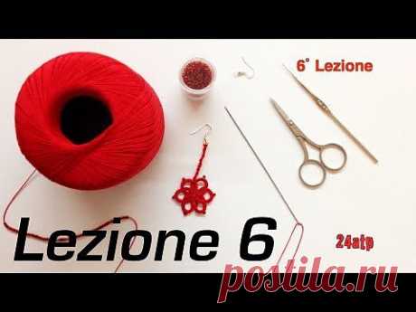 Chiacchierino Ad Ago - 6˚ Lezione Realizzazione Orecchino Fai Da Te Bijoux DIY - Tutorial Tatting - YouTube