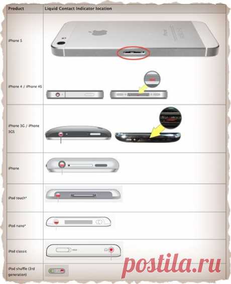 Индикаторы попадания влаги iPhone. Утопленник или нет? Как узнать?