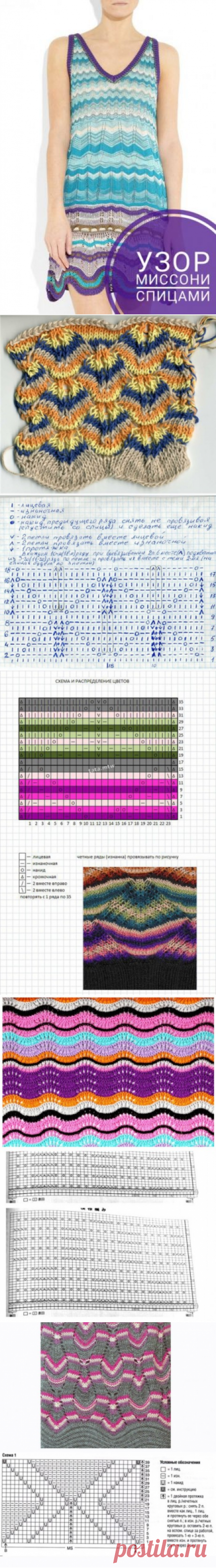 Миссони - интересные узоры спицами, 18 схем и моделей миссони, Вязание для женщин