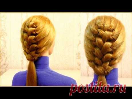 Прическа в школу на средние волосы. Плетение косичек. Girls hairstyle for school - YouTube