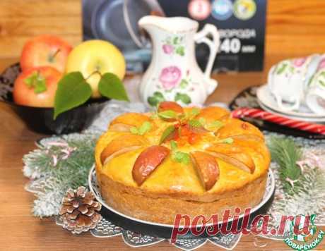 Тыквенно-творожный пирог с яблочной начинкой – кулинарный рецепт