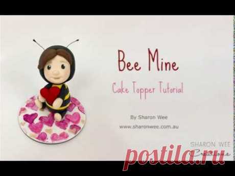 How to make a Valentine fondant cake topper - Bee Mine